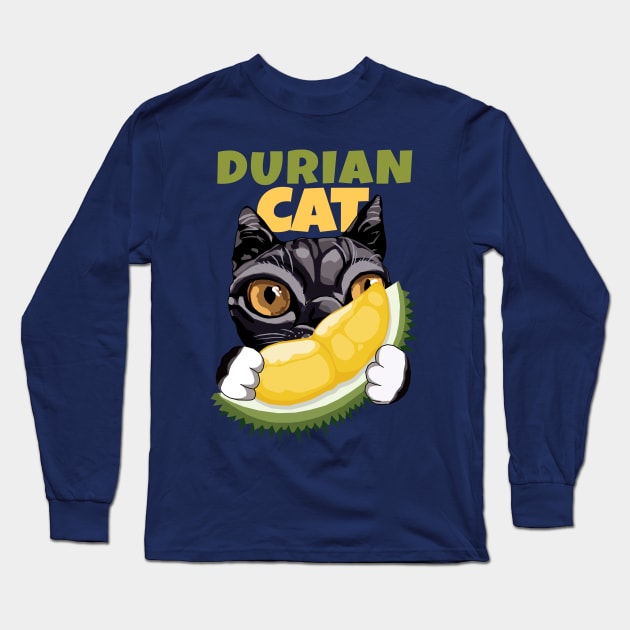 Durian Cat Long Sleeve T-Shirt by KewaleeTee